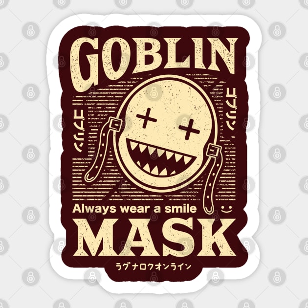 Goblin Mask Sticker by logozaste